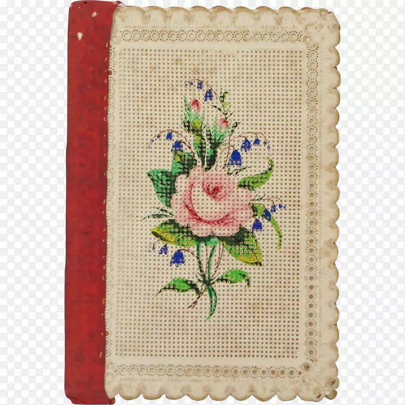 十字绣针织品垫长方形手绘玫瑰