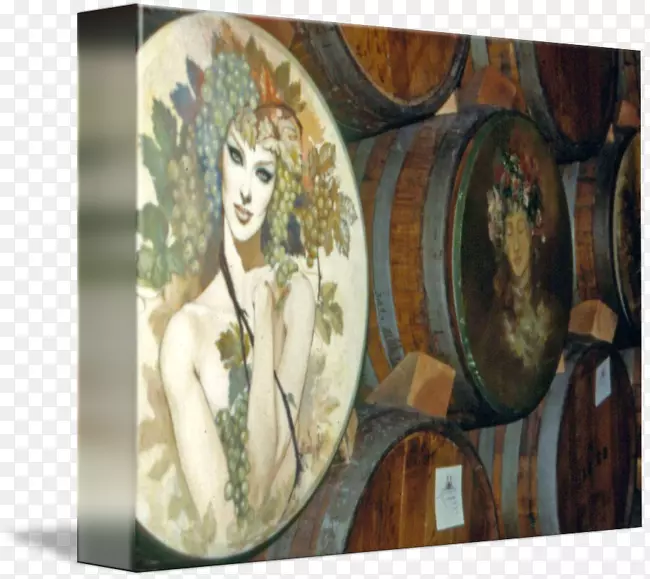 葡萄酒艺术画廊包装帆布橡木酒