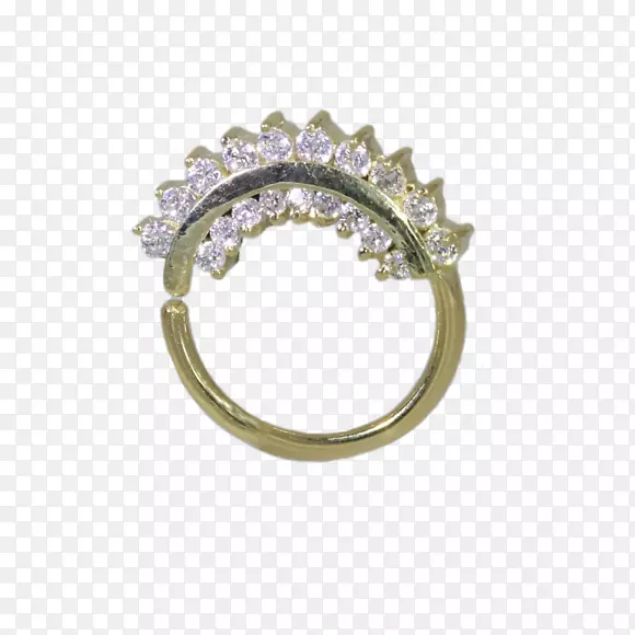 戒指体珠宝钻石穿孔环