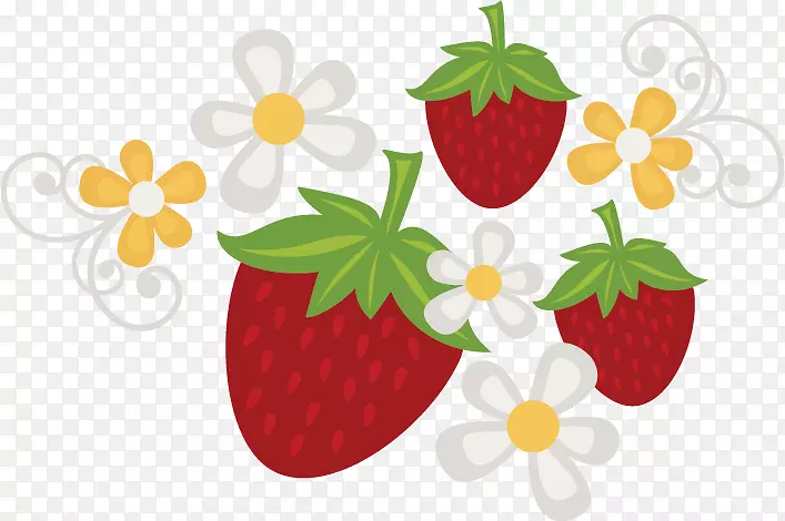 草莓剪贴画-大花