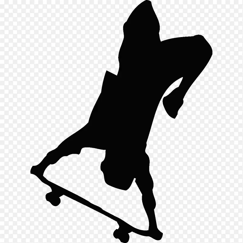 滑板极限运动滑冰-滑冰者剪影