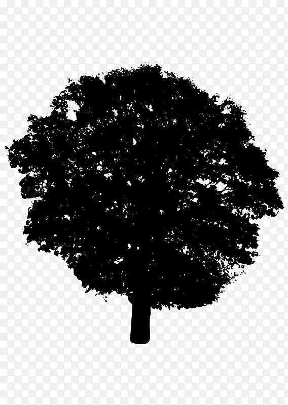 树木剪影黑白剪贴画树