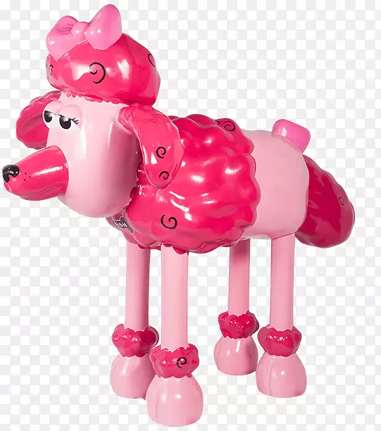热气球犬科粉红色m形小雕像-气球