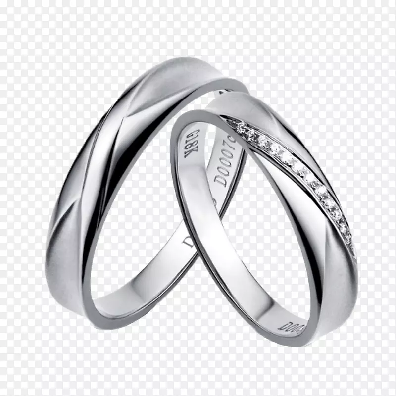 结婚戒指białe złoto钻石结婚戒指