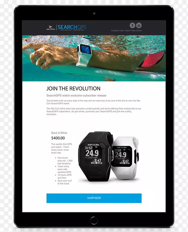 电子邮件营销品牌撕裂卷发手表
