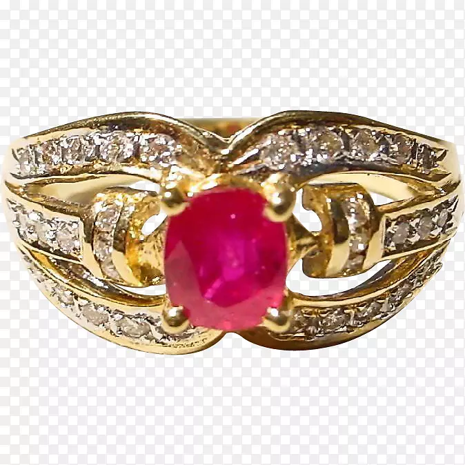 红宝石戒指手镯彩色金钻红宝石