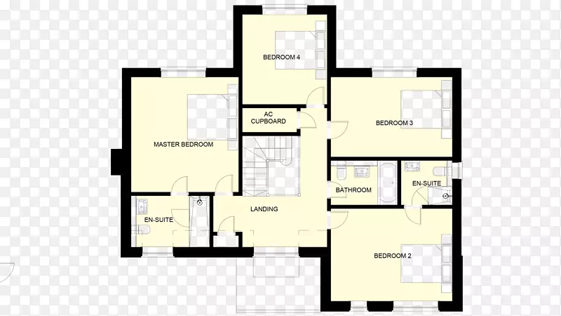 住宅平面图卧室次级套房-房屋