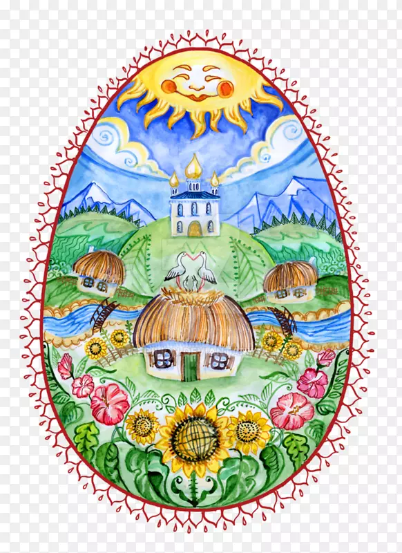 乌克兰民间艺术博物馆复活节彩蛋明信片-复活节