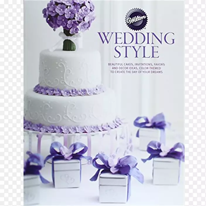 威尔顿婚礼风格糖霜蛋糕装饰婚礼蛋糕婚礼请柬-婚礼蛋糕
