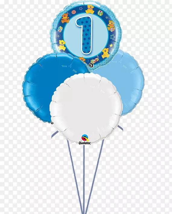 气球生日派对蓝色花束-气球