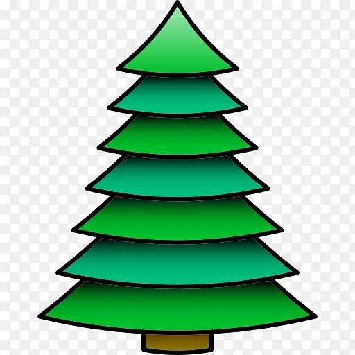 圣诞树云杉装饰剪贴画-圣诞树