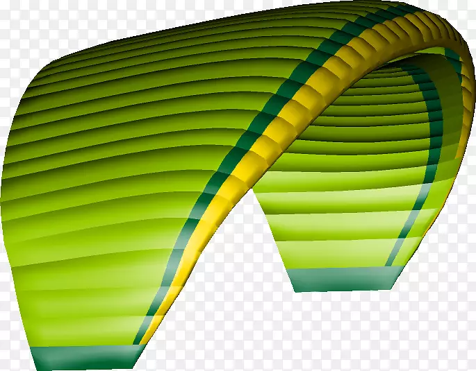 普里安滑翔伞闪烁绿色降落伞