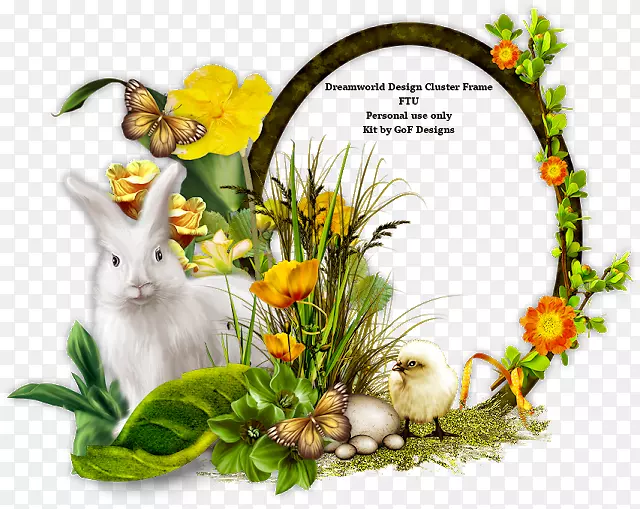 国内兔子复活节兔花设计-兔子