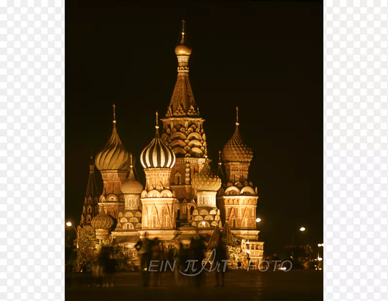 莫斯科大教堂夜间尖塔旅游景点-大教堂