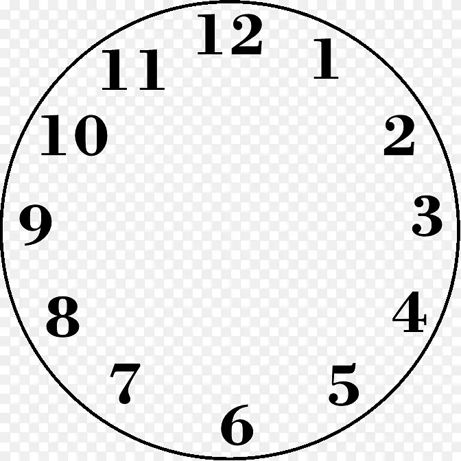 时钟表面测量时间剪辑艺术-无手时钟
