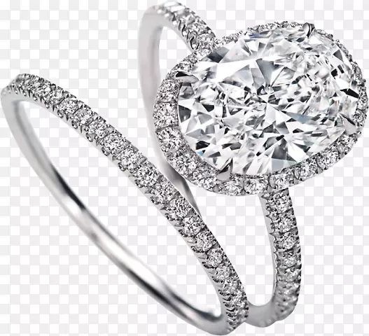 订婚戒指，结婚戒指，哈里温斯顿公司。钻石结婚戒指