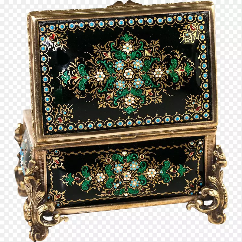 棺材装饰盒宝石玻璃搪瓷宝石