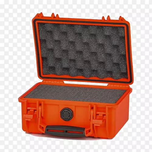 塑料手提箱车轮橙色海绵打开箱