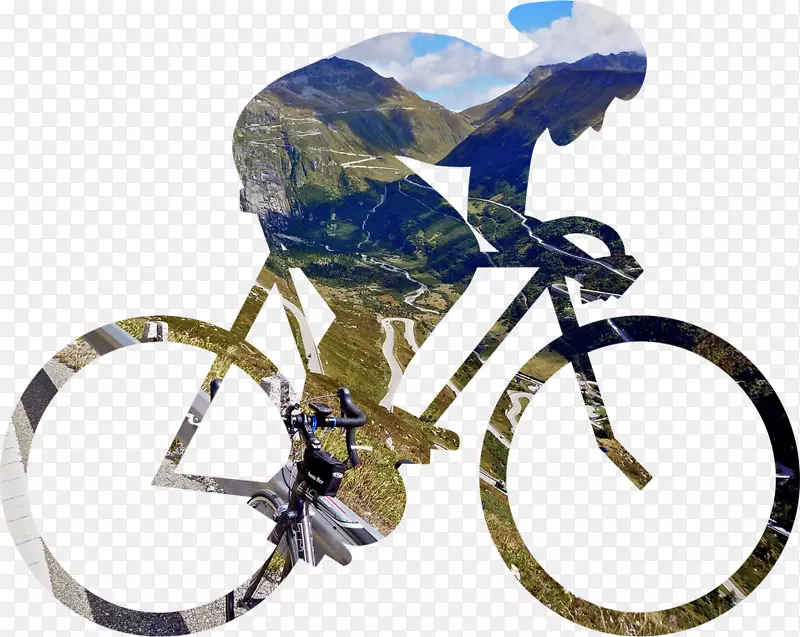 自行车公路自行车赛车巡回赛瑞士剪影-自行车