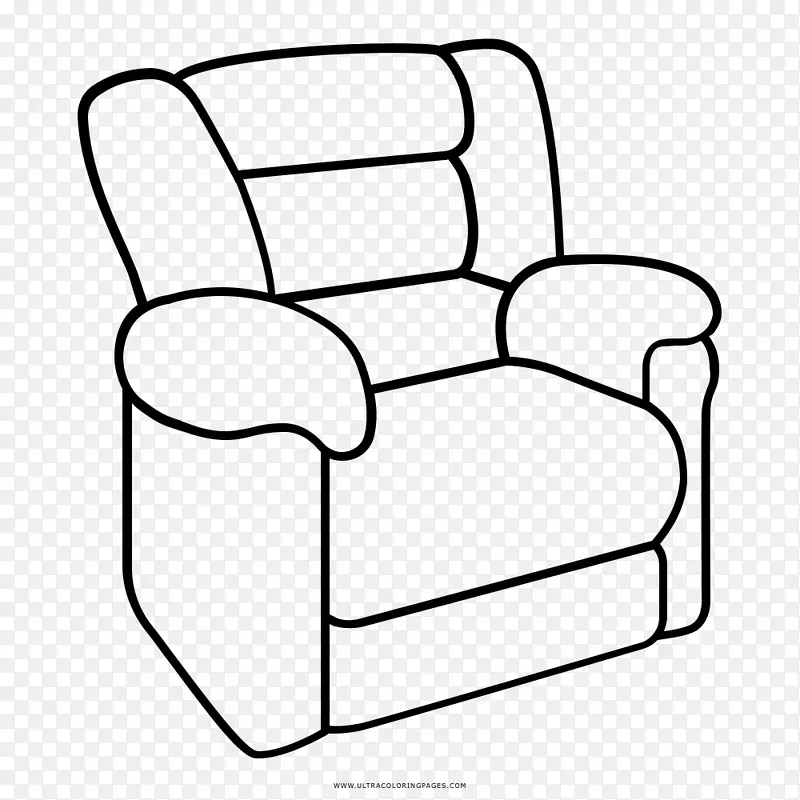 椅子躺椅沙发素描沙发着色