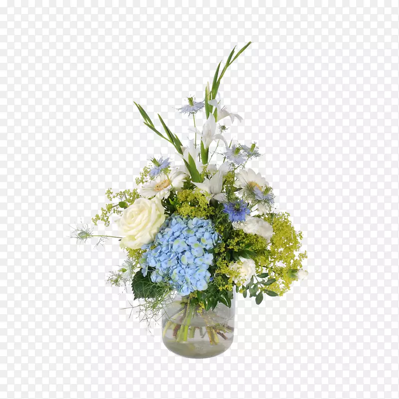 花型设计蓝2000。花瓶切花，花束-花瓶