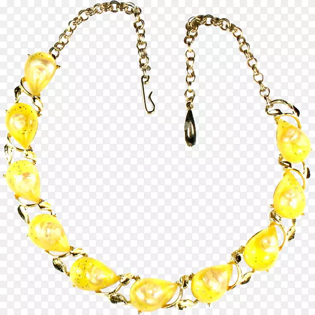 琥珀耳环，黄色项链，手镯-项链