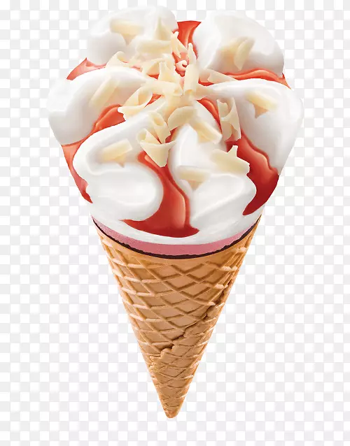 冰淇淋圆锥形草莓墙冰淇淋
