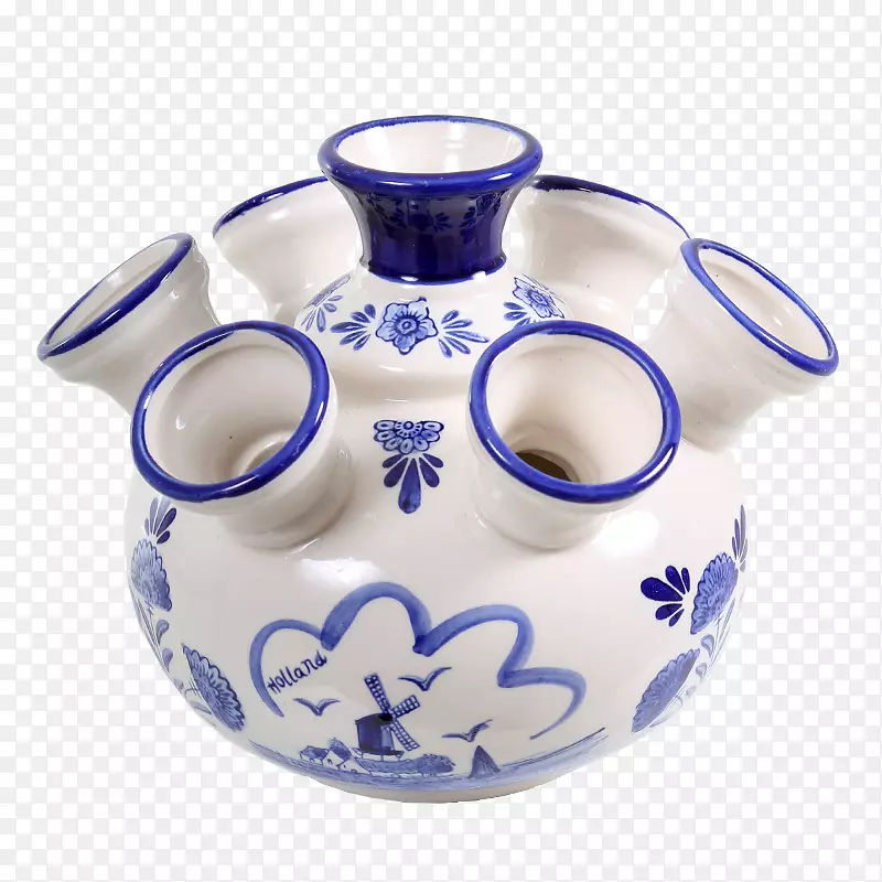 Delft花瓶陶瓷蓝白色陶器花瓶
