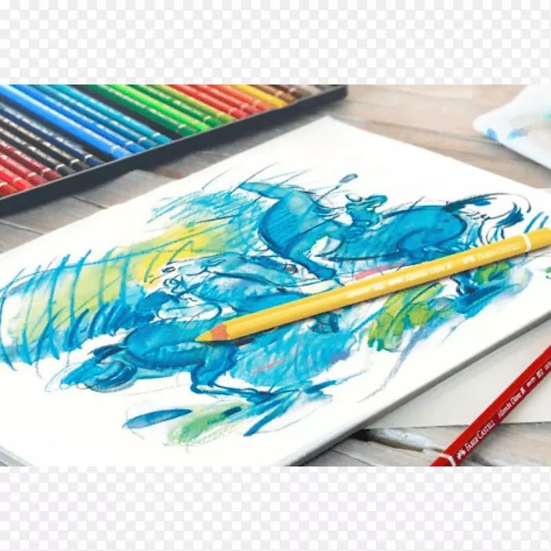 彩色铅笔水彩画画家-铅笔