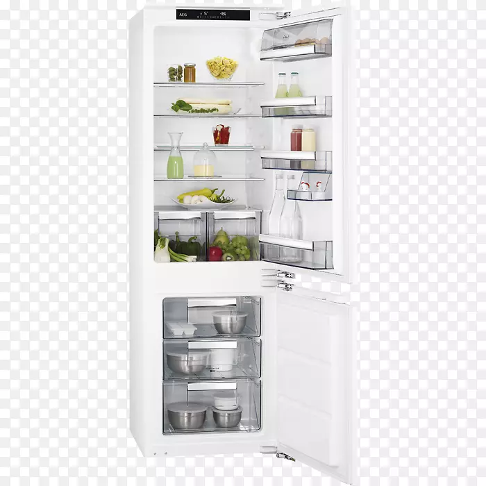 AEG SCE 81821 lc冰箱-冷冻机，白色冰箱AEG冰箱凹进厘米。56小时177-冰箱