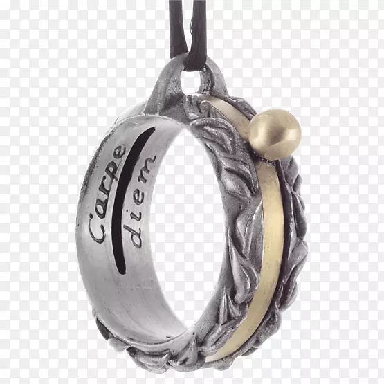 银项链结婚戒指魅力和吊坠-银