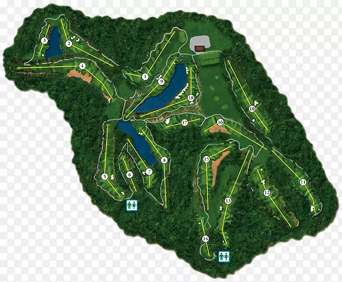 劳拉岛沃克州立公园横过劳拉步行道的湖泊高尔夫球场-高尔夫