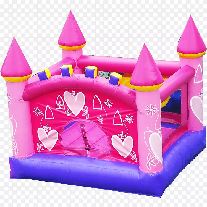 充气城堡蹦床粉红色玩具-城堡