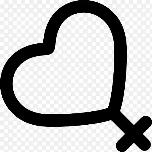性别符号标志女性心脏