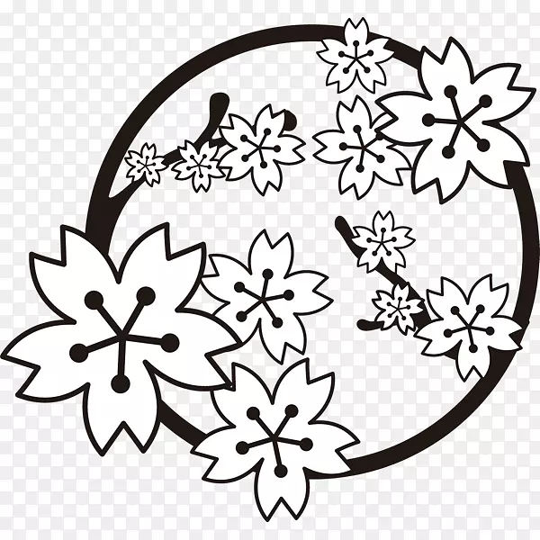 花卉设计单色画花纹剪贴画设计