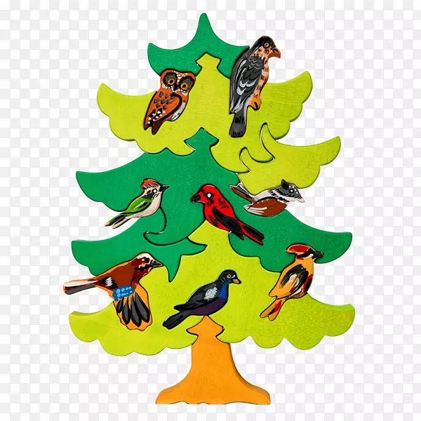 拼图欧洲鸟玩具树鸟