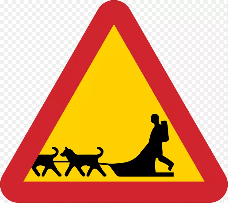 交通标志狗雪橇摄影-狗