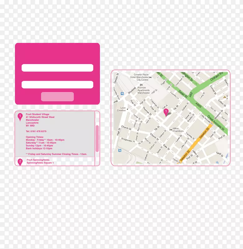 材料矩形粉红m字型-web导航条设计