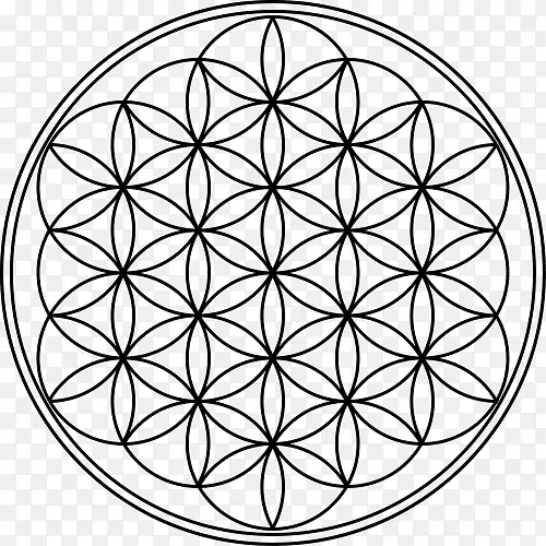 重叠圆圈，网格，神圣几何学，曼陀罗，梅塔龙-葡萄牙符号