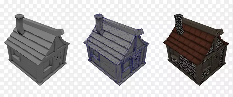 低矮房屋三维计算机图形多边形绘制-房屋