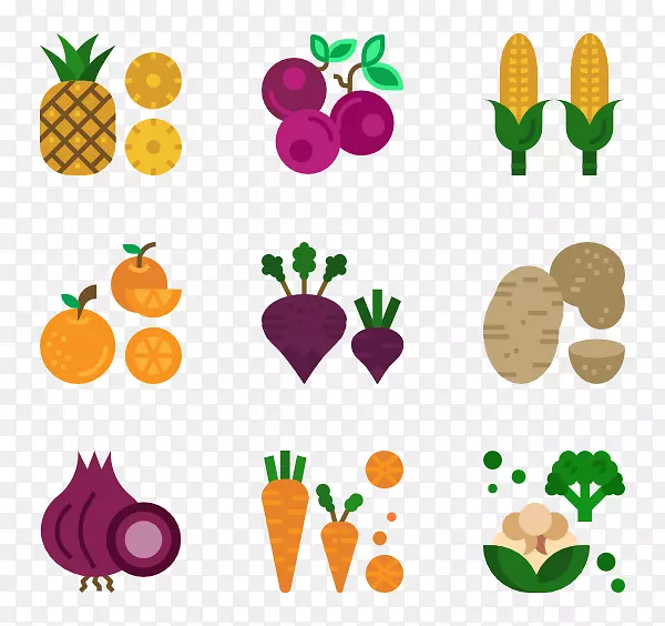 电脑图标封装后记剪辑艺术水果蔬菜框架