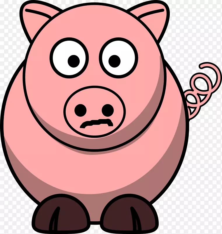 小猪烤卡通剪贴画-猪