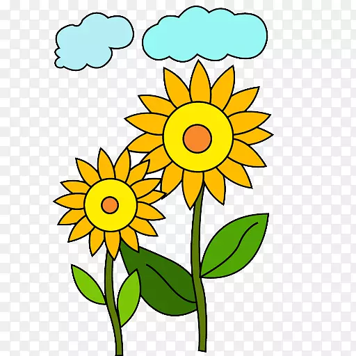 儿童常用向日葵画色书-花