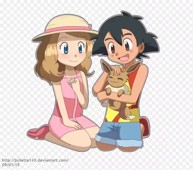 Pokémon x和y ash Ketchum Serena Pokémon太阳和月亮Pikachu-pikachu