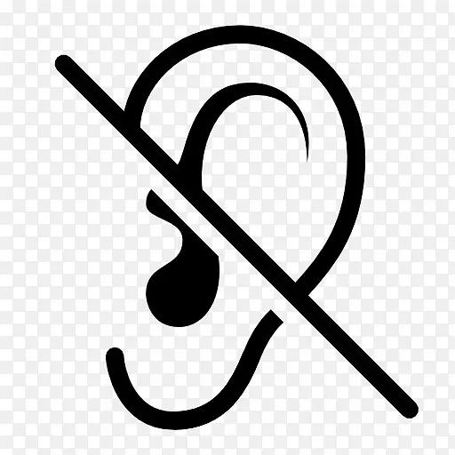 聋人文化电脑图标听力丧失残疾符号