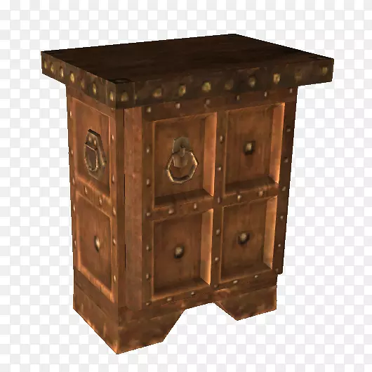 床头柜抽屉木头染色古董桌