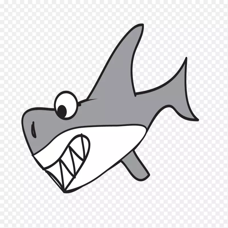 大白鲨卡通剪辑艺术-鲨鱼