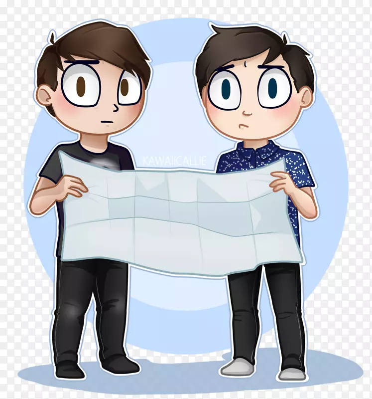 男孩人类行为剪贴画-丹和菲尔绘画