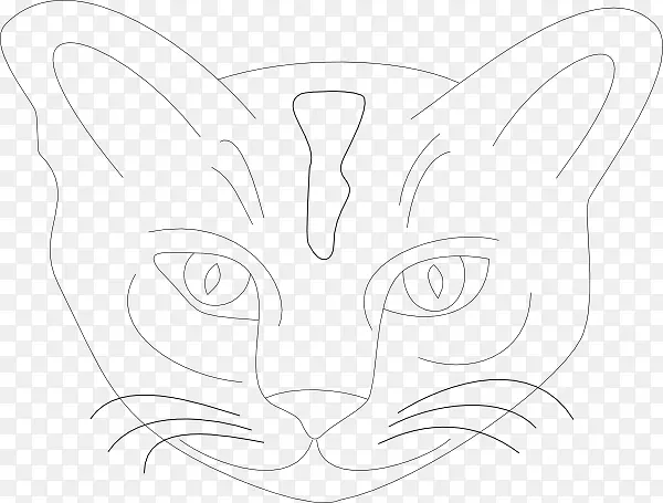 胡须线艺术素描猫脸画