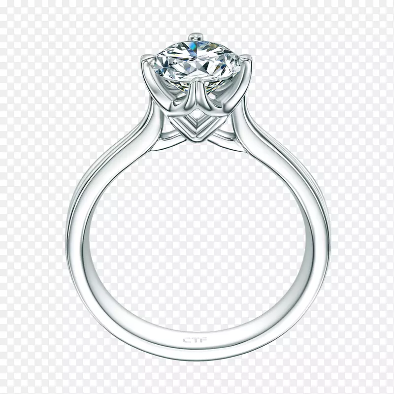 订婚戒指，钻石结婚戒指，公主切割-周大福金戒指